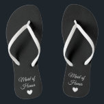 Les tongs - La bonne d'honneur du coeur<br><div class="desc">Flip Flops pour les membres de votre Bridal Party! Facilement personnalisable,  changez les couleurs de la sangle,  les couleurs de la sole,  ajoutez du texte ou d'autres images!</div>