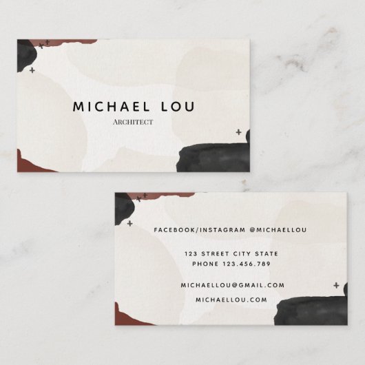 Les tons Abstraits de la Terre Carte de visite bra (Devant / Derrière)