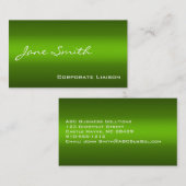 Les tons verts des Cartes de visite professionnels (Devant / Derrière)