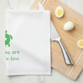 Les tortues sont serviette de cuisine de personnes (Quart Plié)