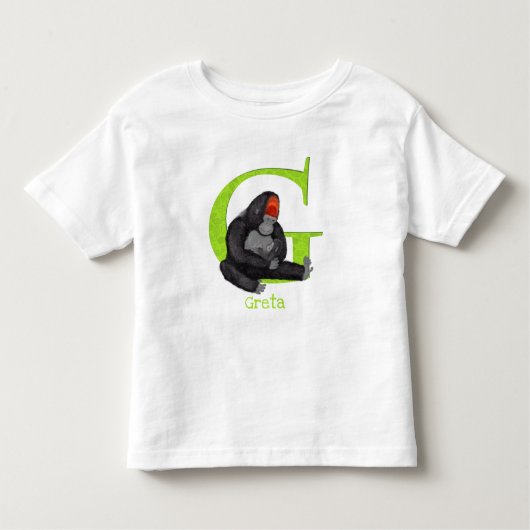 Les Tous Petits Animal ABC G est pour gorille T-shirt (Devant)