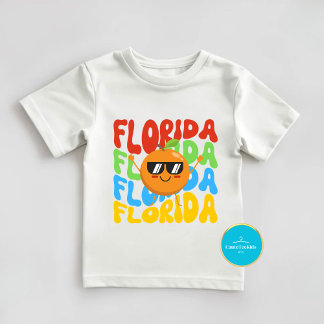 Les Tous Petits Chemise d'été pour enfants | T-shirt orange en Flo