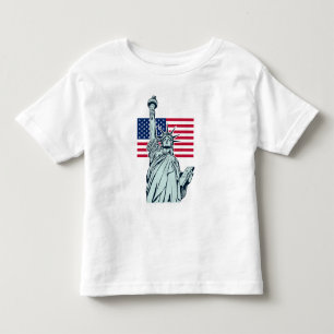 Les Tous Petits Drapeau américain avec T-shirt pour tout-petit Lad