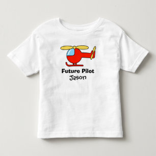 Les Tous Petits Futur t-shirt pilote pour enfants avec hélicoptère