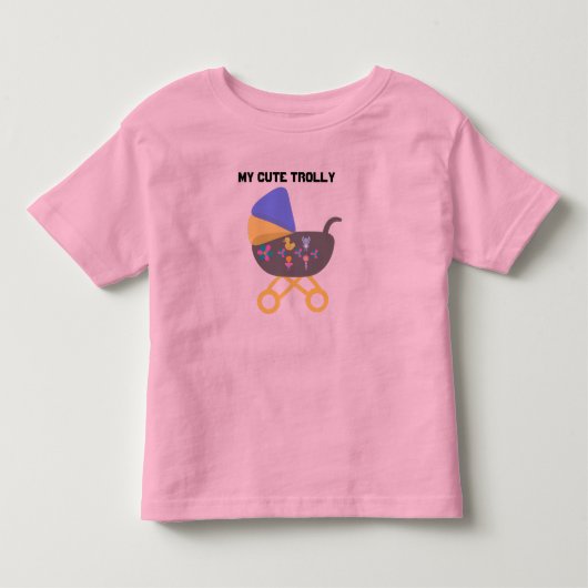 Les Tous Petits Joli T-Shirt Trolly pour Tout-Petits Rose (Devant)