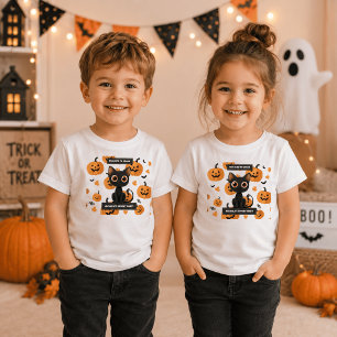 Les Tous Petits T-shirt Halloween pour enfants – Design de chat mi