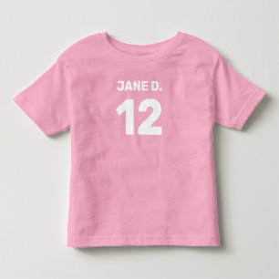 Les Tous Petits T-shirt personnalisable rose pour bébé (motif rect