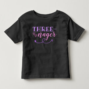 Les Tous Petits T-shirt pour 3ème anniversaire Threenager 3T 4T