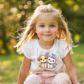 Les Tous Petits T-shirt pour enfants avec un chiot mignon et un ch