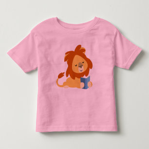 Les Tous Petits T-shirt pour enfants Lion de dessin animé lisant