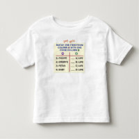 T-shirt pour tout-petit avec un quiz.