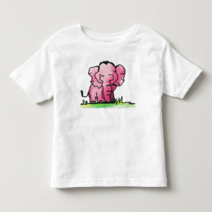 Les Tous Petits T-shirt pour tout-petit éléphant aquarelle rose mi