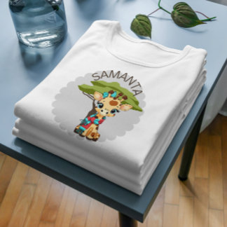 Les Tous Petits T-shirt pour tout-petit girafe personnalisé