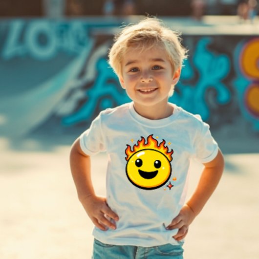 Les Tous Petits T-shirt pour tout-petit smiley feu mignon Y2K