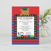 Les trains montent à bord Invitation d'anniversair (Debout devant)