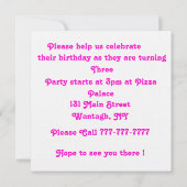 Les triplets tournent trois invitations (Dos)