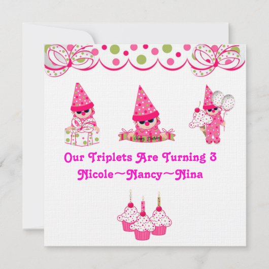 Les triplets tournent trois invitations (Devant)