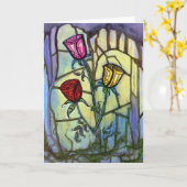 Les trois roses masquent la carte de voeux (Fleur jaune)