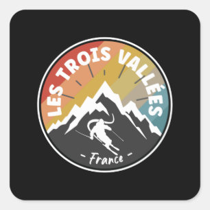 Les Trois Vallées Frankrijk heeft het geleend Vierkante Sticker