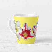 Les Tulipes blanches rouges ferment la Mug de latt (Angle gauche)