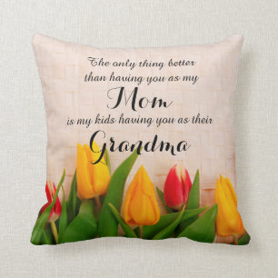 Les Tulipes de printemps pour grand-mère Coussin
