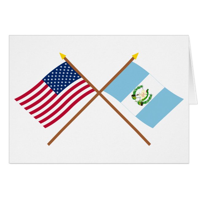 Les USA et drapeaux croisés par Guatemala (Devant horizontal)