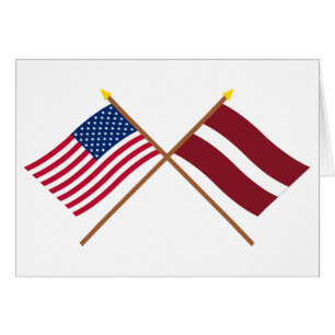 Les USA et drapeaux croisés par Lettonie