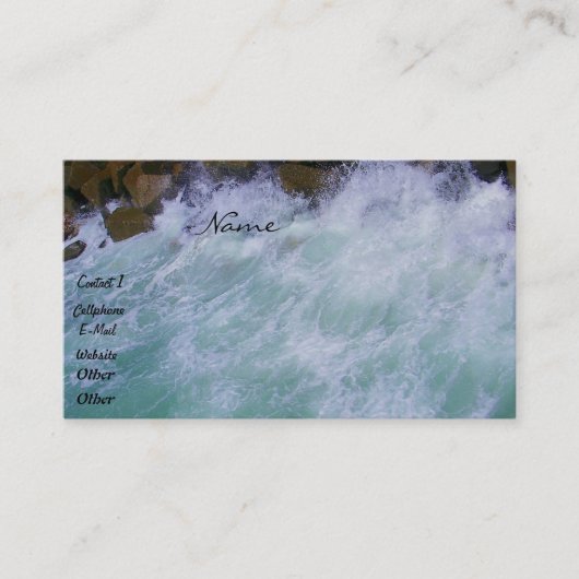 Les vagues et les rochers_ Carte de visite (Devant)