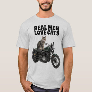 LES VÉRITABLES HOMMES AIMENT LES T-SHIRTS CHATS C