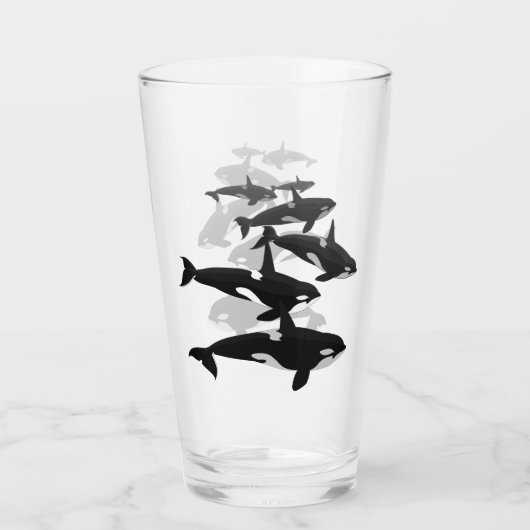 Les verres en verre d'épaulards de baleine d'orque (Dos)