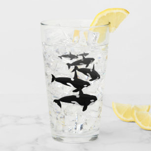 Les verres en verre d'épaulards de baleine d'orque