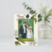 Les verts et les fleurs juste mariés Faire-part ph (Debout devant)