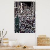 Les visages dans la foule Glasgow Ecosse Poster (Cuisine)