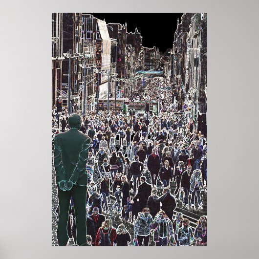 Les visages dans la foule Glasgow Ecosse Poster (Devant)