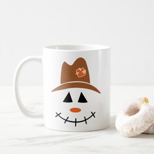 Les visages d'Épouvante Chute Café Mug (Avec donut)