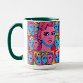 Les visages des femmes avec des tasses et des auto (Gauche)