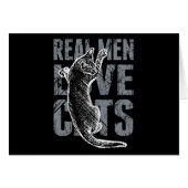 Les vrais hommes adorent les chats en style détend (Devant horizontal)