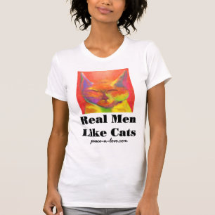 Les vrais hommes aiment des chats pour le T-shirts