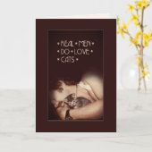 Les vrais hommes aiment les chats 😻 carte (Fleur jaune)