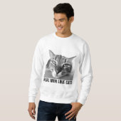 Les vrais hommes aiment les chats, les t-shirts po (Devant entier)