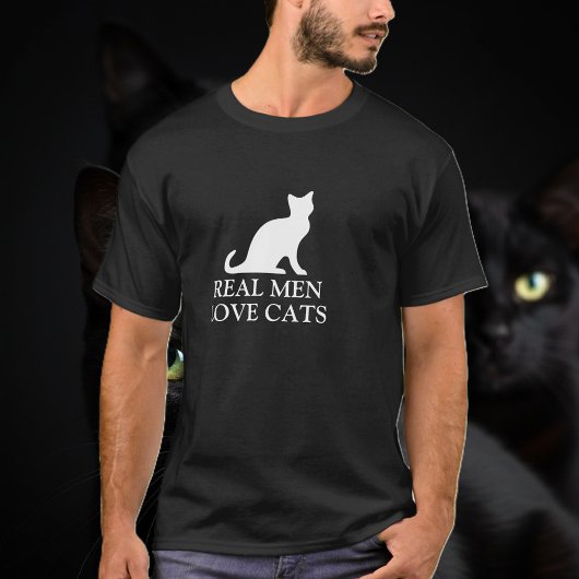 Les vrais hommes aiment les chats t-shirt