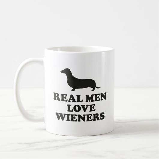 Les vrais Hommes Aiment les Wieners Café Mug (Gauche)