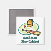 Les vrais hommes jouent au cricket Magnets (Recto/Verso)