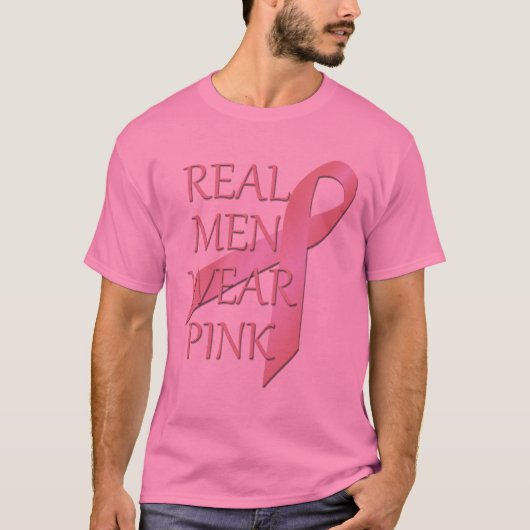 Les vrais hommes portent un T-shirt rose basique (Devant)