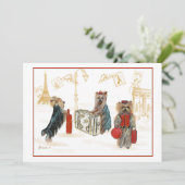 Les Yorkies voyagent Paris Invitations (Debout devant)