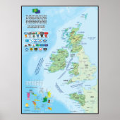 Les zes naties celtiques carte meerlingue poster (Voorkant)