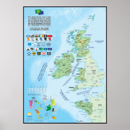 Les zes naties celtiques carte meerlingue poster