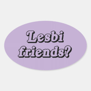 LESBI VRIENDEN OVALE STICKER