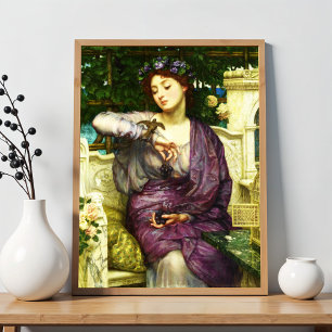 Lesbia en haar mus door Sir Edward John Poynter Poster