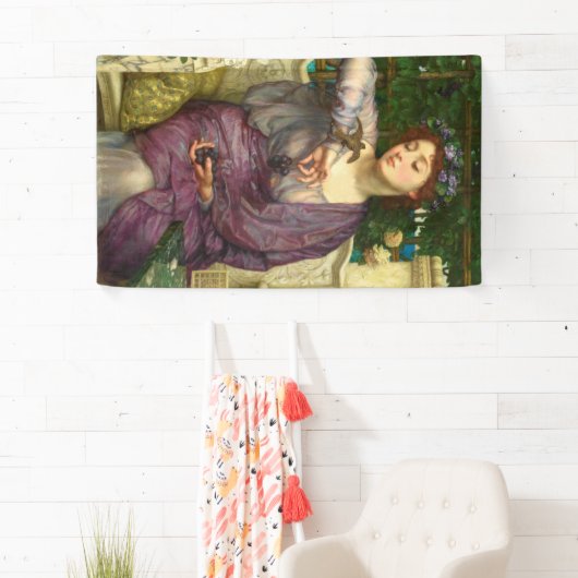 Lesbia en haar Sparrow (door Edward John Poynter) Spandoek (Insitu)